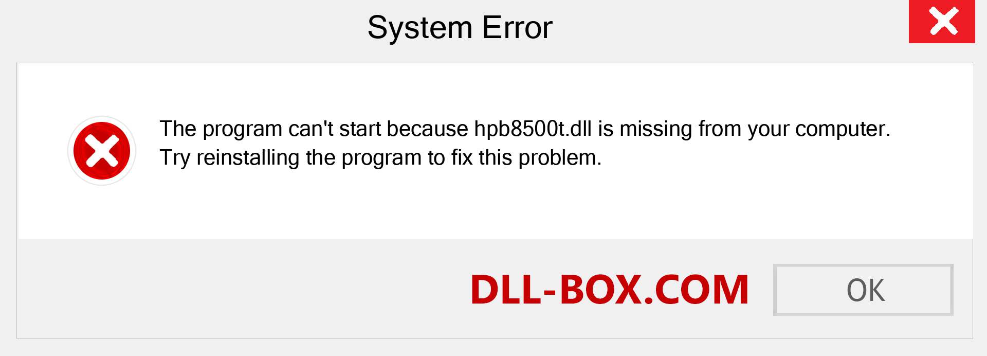  hpb8500t.dll file is missing?. Download for Windows 7, 8, 10 - Fix  hpb8500t dll Missing Error on Windows, photos, images